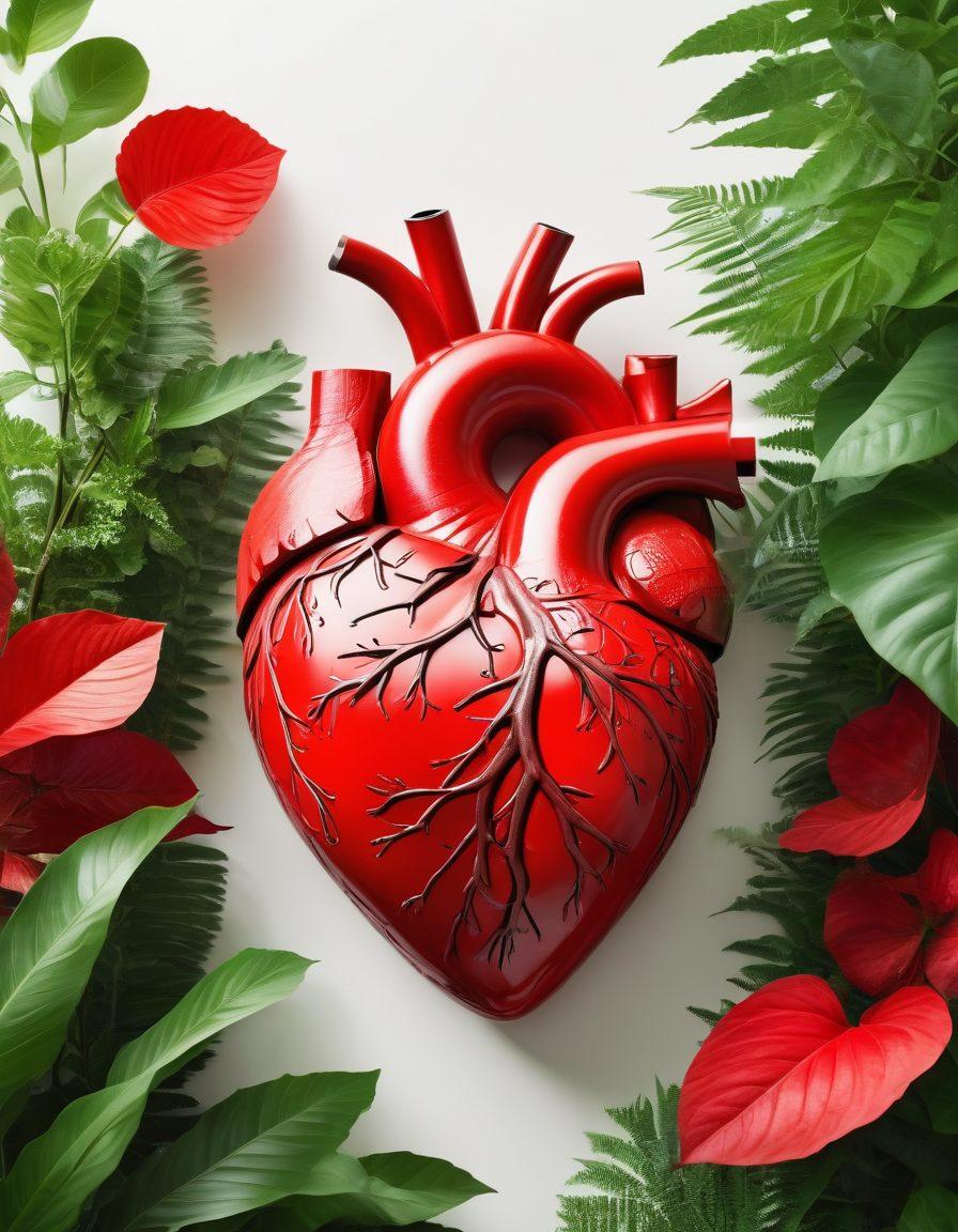A heart intertwined with a dollar sign, on a background of thriving plants and upward-trending graphs representing growth. The scene conveys a harmonious blend of love and finance, symbolizing nurturing investments. Soft sunlight filters through, highlighting the textures of the greenery and metallic elements. Incorporate warm tones of red and green to evoke feelings of passion and prosperity. super-realistic. vibrant colors. white background.